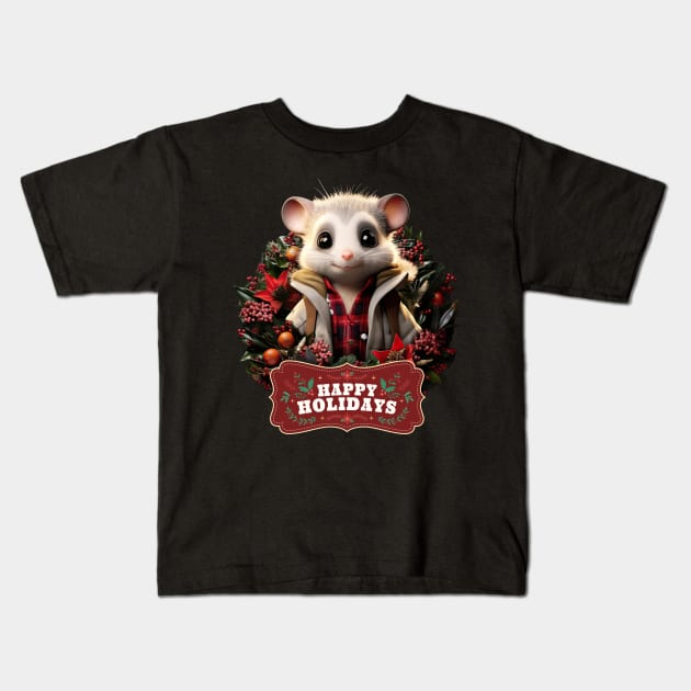 Christmas Possum Kids T-Shirt by Puppy & cute